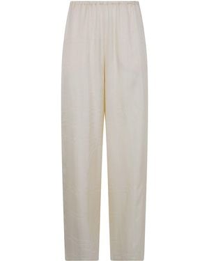 TOTEME "Monogram Silk" Pijama Bottoms Pants - White