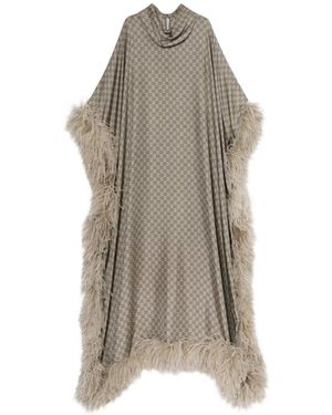 Gucci Printed Silk Long Kaftan Dress - Natural