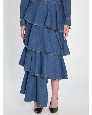 Alaïa Spiral Skirt - Blue