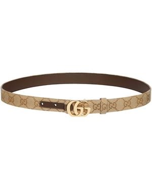 Gucci Cut Gg Marmont Reversible Belt - White