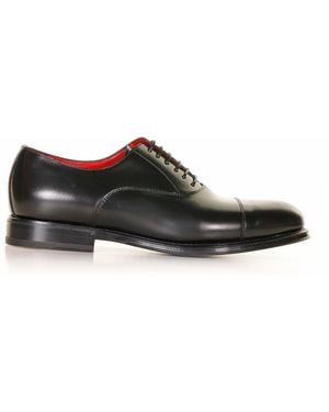 BARRET T Leather Oxford With Toe Cap - Black