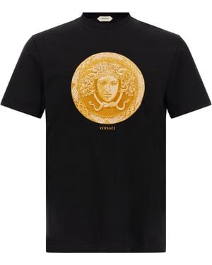Versace 'Medusa Coin' Print T-Shirt - Black