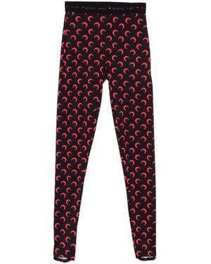 Marine Serre Moon Print Leggings - Red