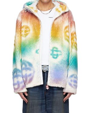 CASABLANCA Halftone Monogram Fleece Jacket - Green