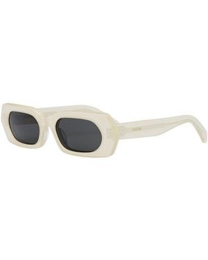 Celine Sunglasses Geometric Full Rim, Opal Vanilla Frame And Smoke Lens Cl40243I39A - Multicolor