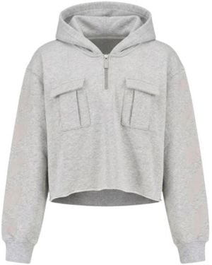 Off-White c/o Virgil Abloh Graphic Print Hooded Sweater - Gray