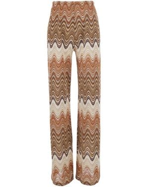 MC2 Saint Barth Pants Tonia Sea Wave Lurex - Natural