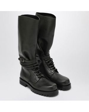DURAZZI MILANO Dark High Combat Boots - Black