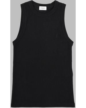 Saint Laurent Tank Top Cassandre Ribbed - Black