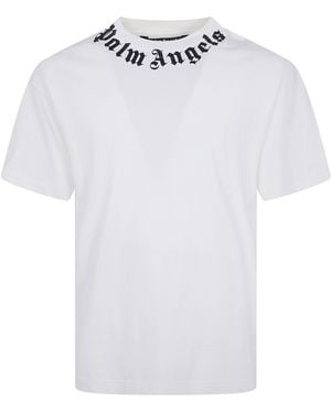 Palm Angels "Neck Logo" Regular Tee - White