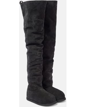 AMINA MUADDI Heidi Thigh High Boot 15 Crosta Bla - Black