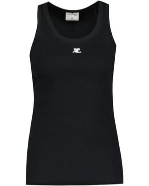 Courreges 90's Rib T-Shirt - Black
