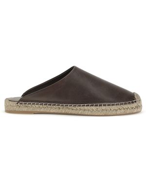 Brunello Cucinelli Leather Espadrilles Mules - Brown
