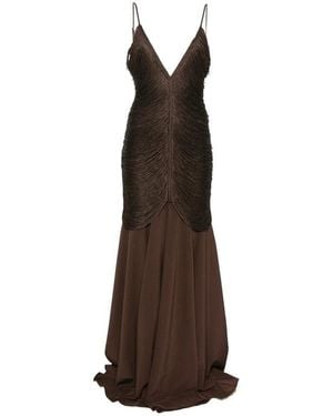 Bless Dress Nostalgia Cotton-Blend - Brown