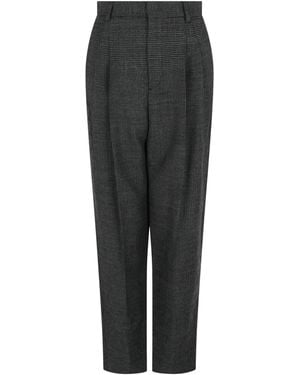 Valentino Houndstooth Cropped Dress Pants - Gray