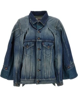 Junya Watanabe Stonewashed Denim Jacket - Blue