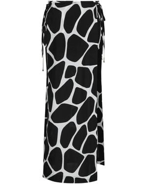 Valentino Patterned Maxi Skort - Black