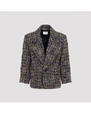 Saint Laurent Tweed Jacket - Gray