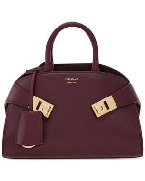 Ferragamo Tote Bag Calfskin - Purple