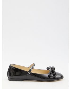 Mach & Mach Double Bow Ballerinas - Black