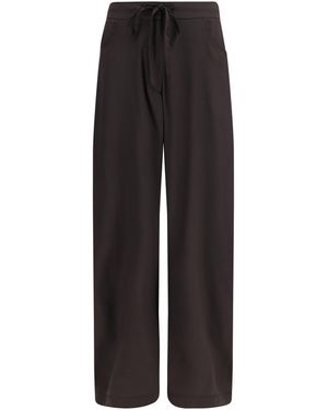 Ella Barrel-Leg Silk Pants - Black