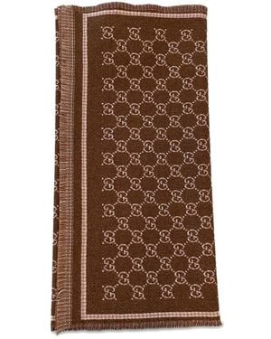Gucci Wool Blend Scarf - Brown