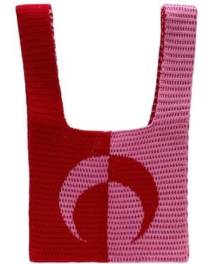 Marine Serre Crochet Tote Bag - Red