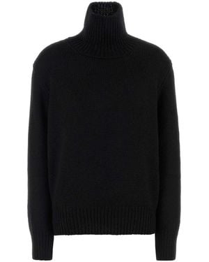 The Row Cashmere Blend Plira Sweater - Black
