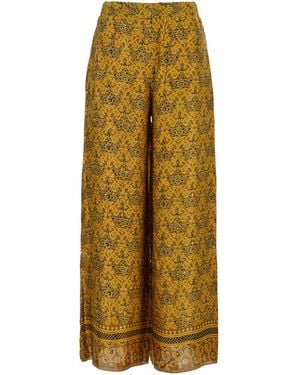 OBIDI Wide Leg Silk Pants - Multicolor