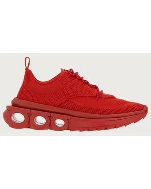 Ferragamo Fabric Athletic Shoe - Red