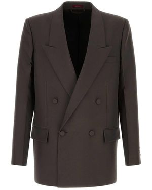 Gucci Double-Breasted Peak-Lapels Blazer - Black