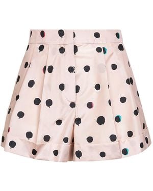 Fendi Printed Silk Taffeta Shorts - Pink