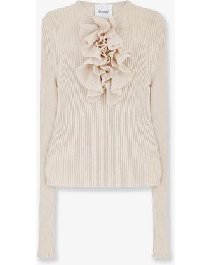 Nude Sweater Ribbed Cotton-Blend - White