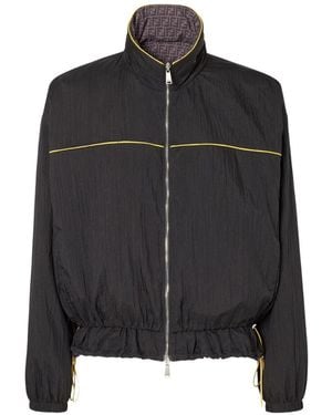 Fendi Reversible Nylon Windbreaker Jacket - Black