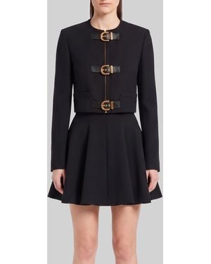 Versace Crop Natté Wool Jacket - Black