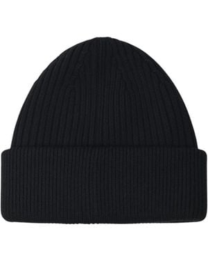 Dolce & Gabbana Ribbed Logo Beanie Hat - Black