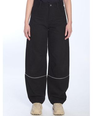 Moncler Genius Baggy Cotton Pants With Zipper Details - Black