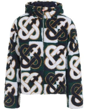 CASABLANCA Monogram Fleece Jacket - Black