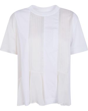 Sacai Satin X Cotton Jersey T-Shirt - White