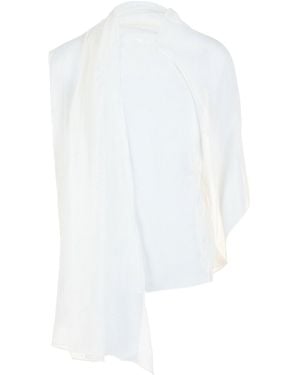 Ferragamo Asymmetrical Shawl Blouse - White