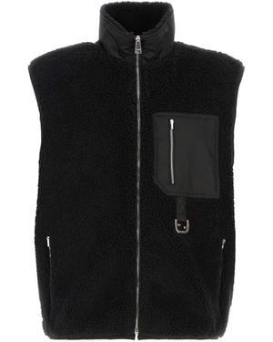 Fendi Textured Mock Collar Jacket - Black