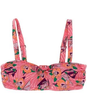Love Stories Floral Print Bikini Top Beachwear - Pink