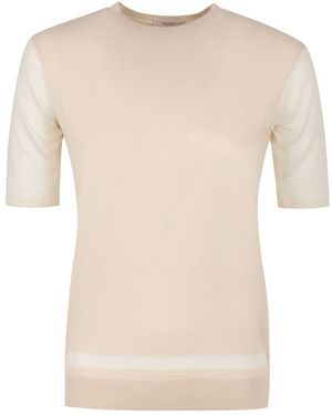 Agnona Knitted Wool-Blend Top - Natural