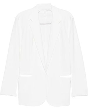 Norma Kamali Oversized Single-Breasted Blazer Jacket - White