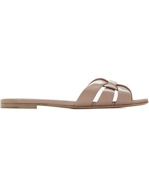 Saint Laurent Mini Intertwining Straps Sandals With Low Heel - Pink