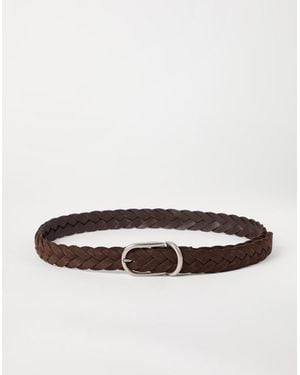 Brunello Cucinelli Dark Braided Leather Belt - Multicolor