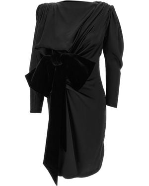 Balmain Velvet Bow Dress - Black
