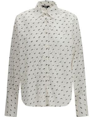 Gcds Shirt Broderie Anglaise - White