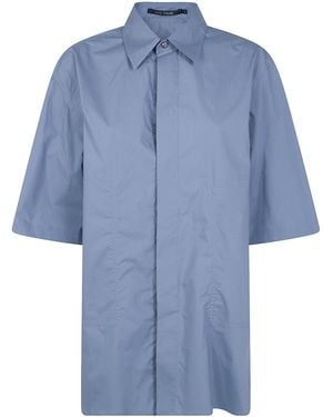 Sofie D ́hoore "Bodhi" Short Sleeve Shirt With Hidden Closure - Blue