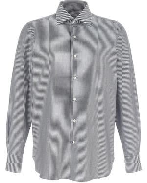 Finamore 1925 Striped Shirt - Gray